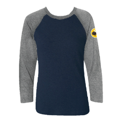 BU Two-Tone Long Sleeve, Navy/Graphite Heather / Thumbnail