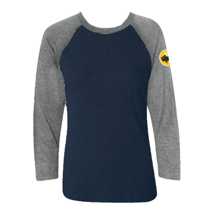 BU Two-Tone Long Sleeve, Navy/Graphite Heather